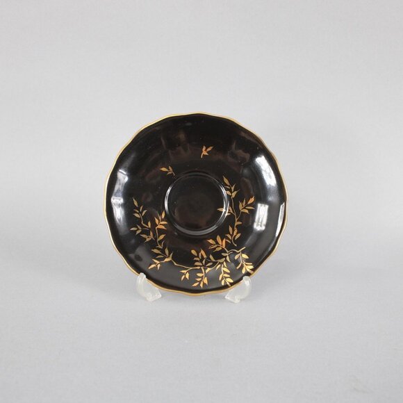 Loreiga Teacup With Saucer Black Gold Porcelain Teacup With Saucer - Picture 3 of 12